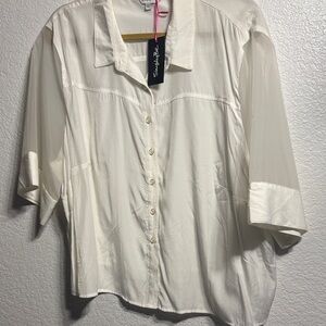 Simply Be Cream Button-Down Shirt